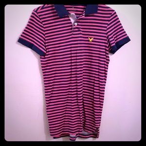 Pink and Blue Polo Shirt